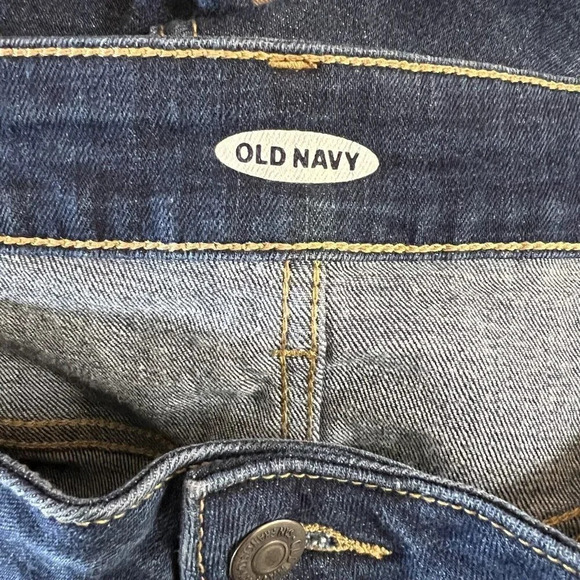 Old Navy Dark Wash Shorts Plus Size 22 Stretch Cotton Cuffed Hem Blue Denim - Picture 7 of 8